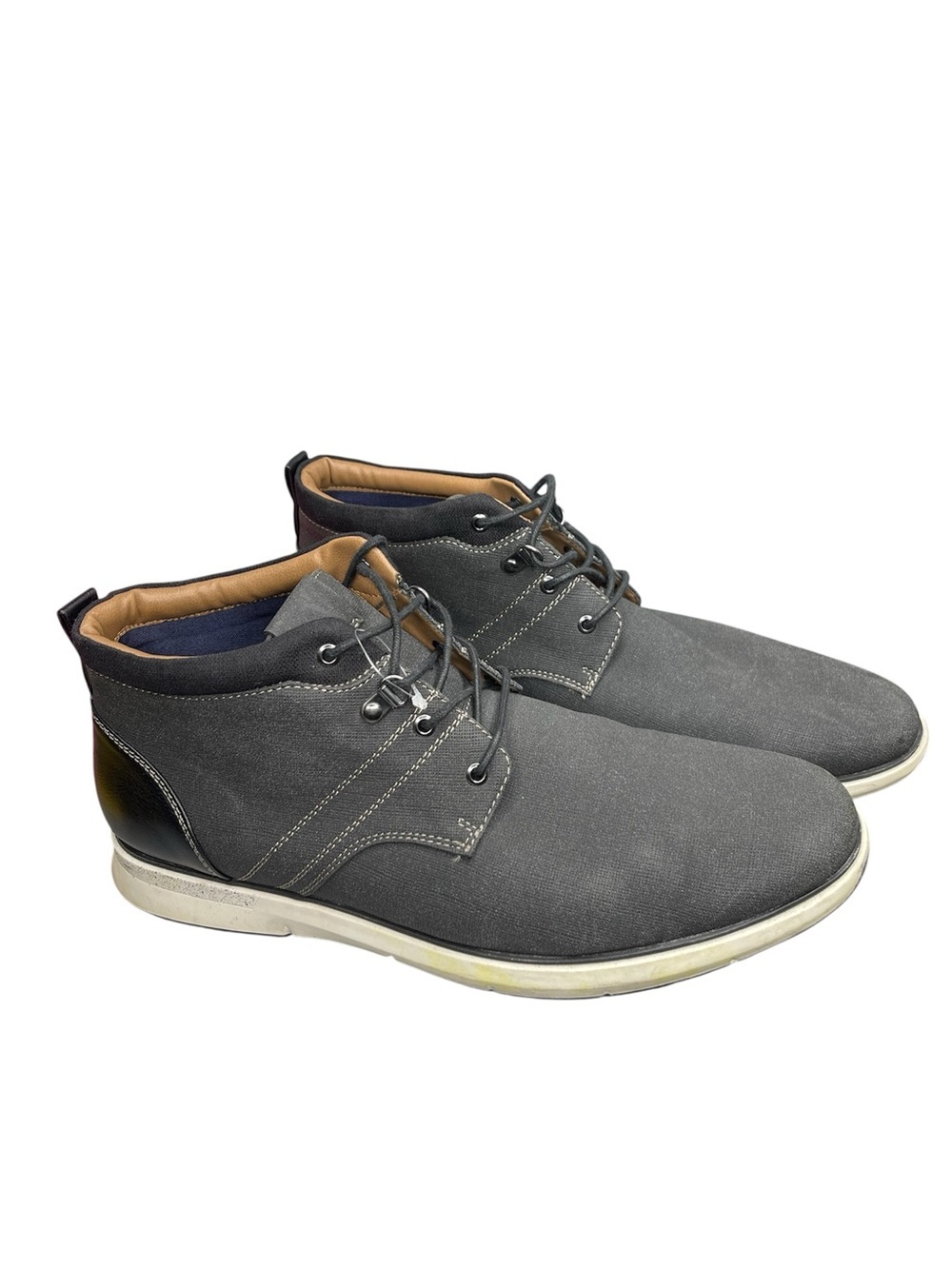 A-Frame Men's Hybrid Chukka Boots Grey Canvas Sneaker Ankle Boot Size 13